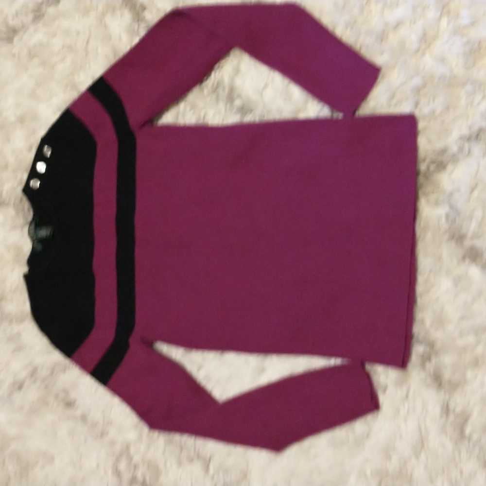 Ralph Lauren woman's size M knit cotton blend sweater with logo buttons